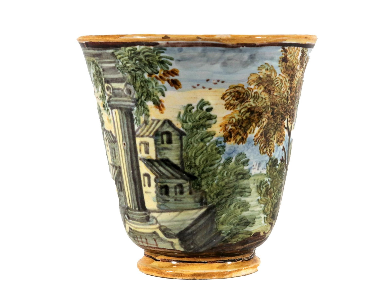 Mid 18th Century Italian Majolica Trembleuse Cup & Saucer, Castelli - 9
