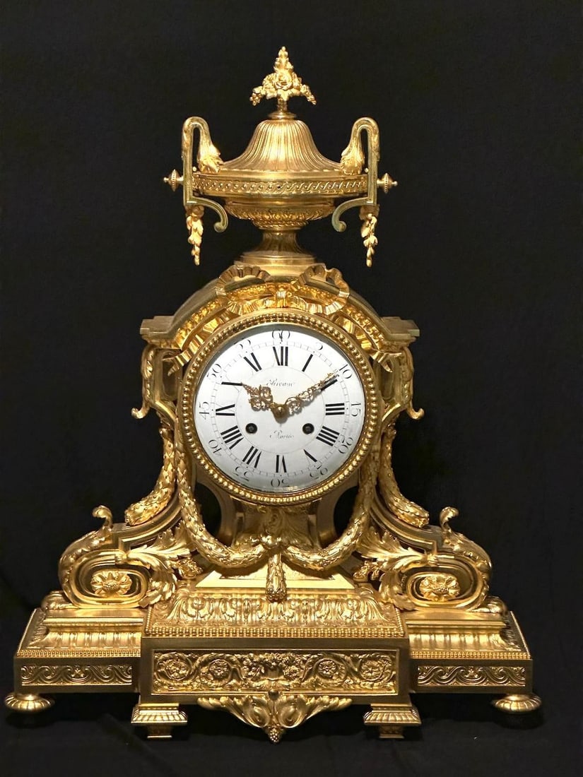 1860s S Marti Napoleon III Gold Ormolu Bronze Clock - 17