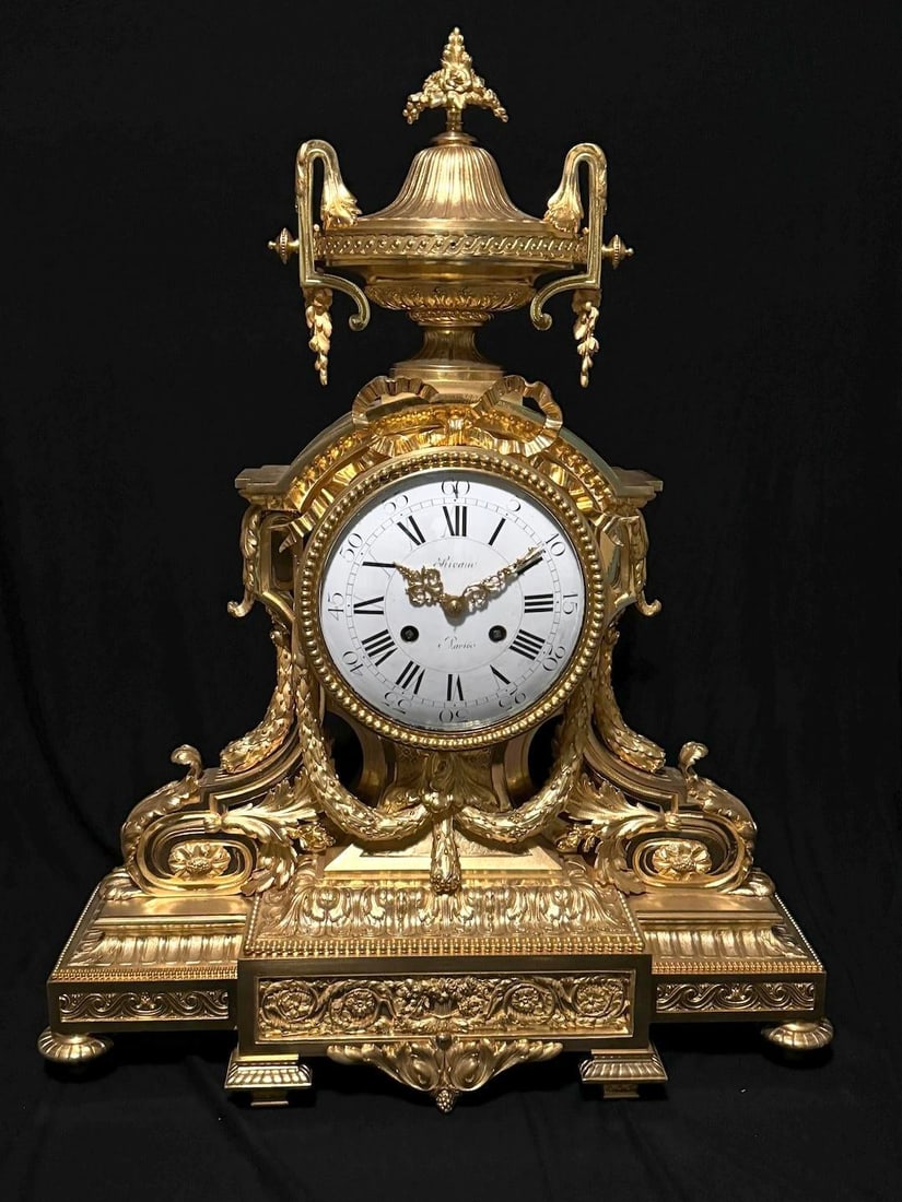 1860s S Marti Napoleon III Gold Ormolu Bronze Clock - 3