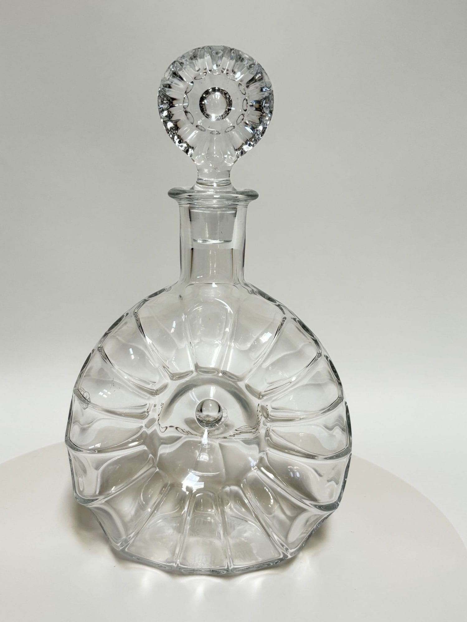 1960s Baccarat Crystal Remy Martin Centaure Decanter Donut Shell Form France - 16