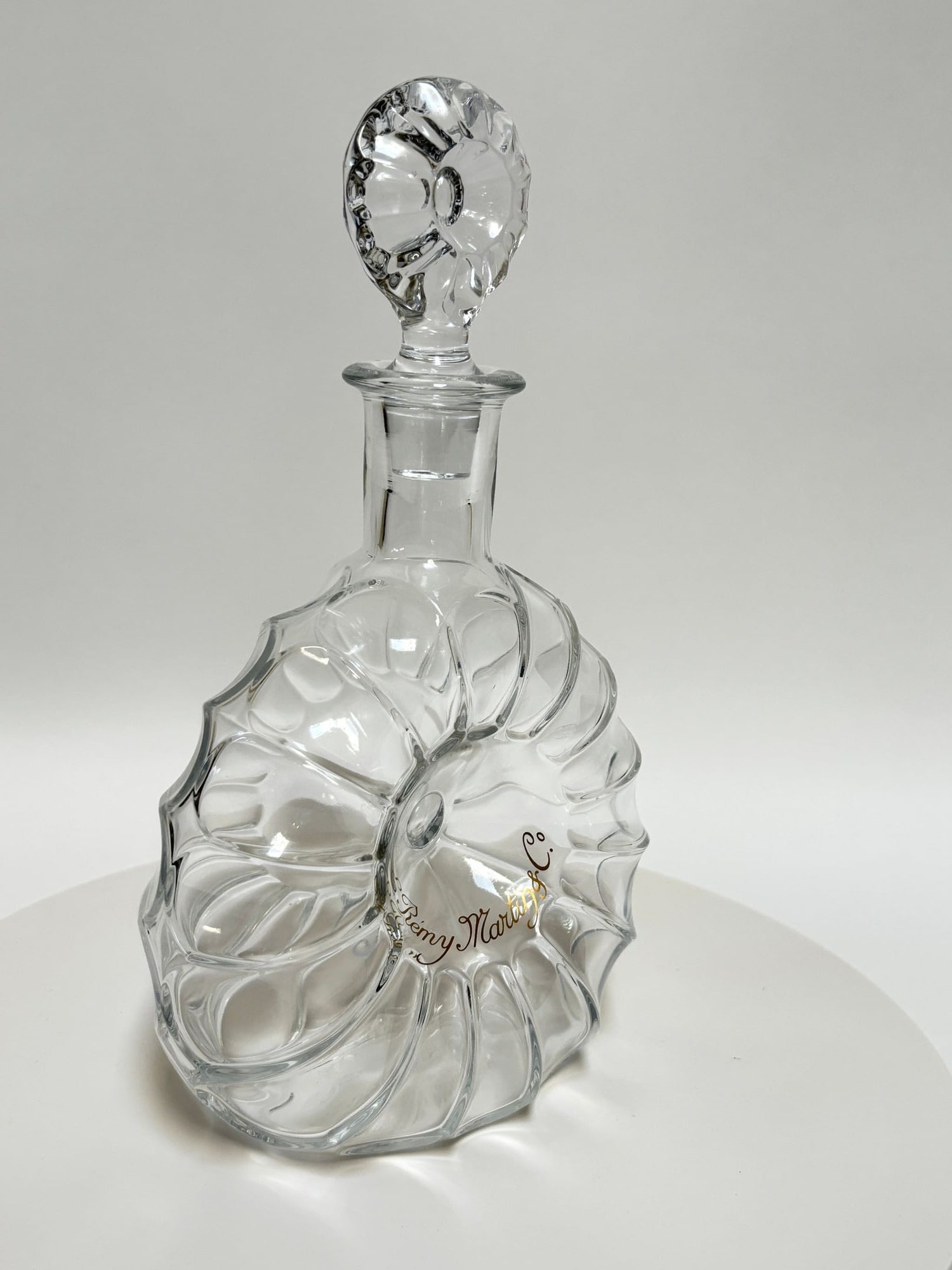 1960s Baccarat Crystal Remy Martin Centaure Decanter Donut Shell Form France - 2