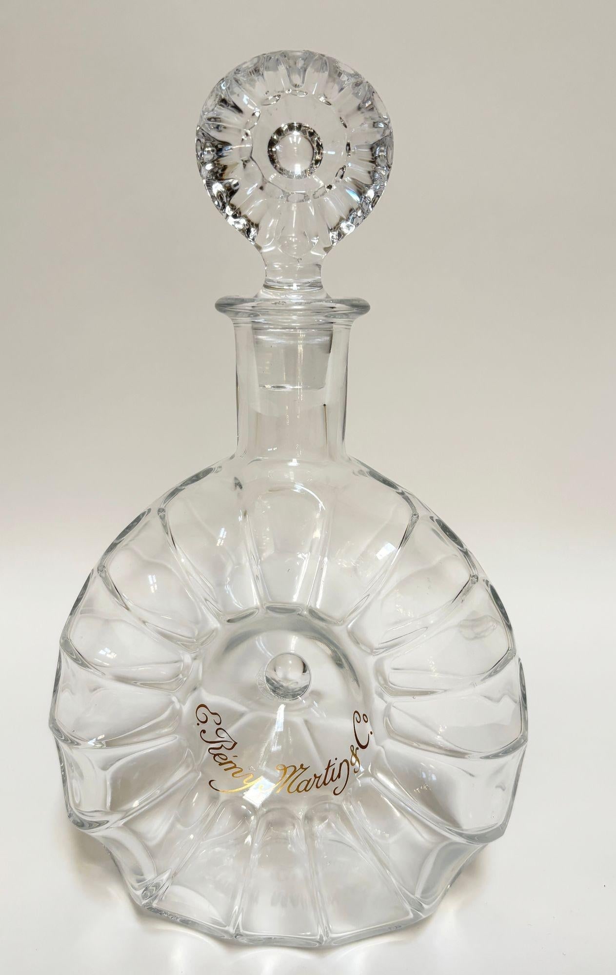 1960s Baccarat Crystal Remy Martin Centaure Decanter Donut Shell Form France - 5