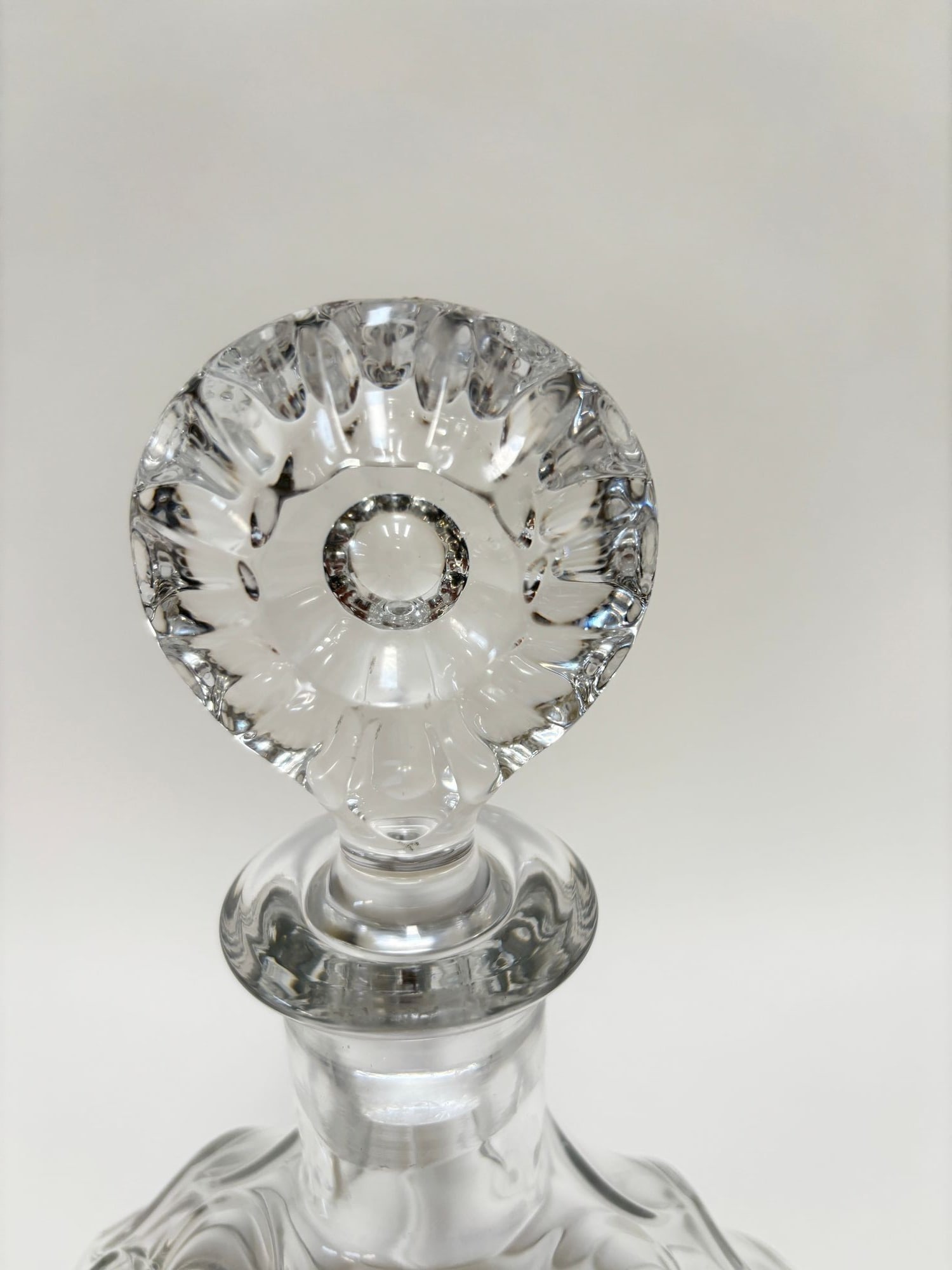 1960s Baccarat Crystal Remy Martin Centaure Decanter Donut Shell Form France - 6