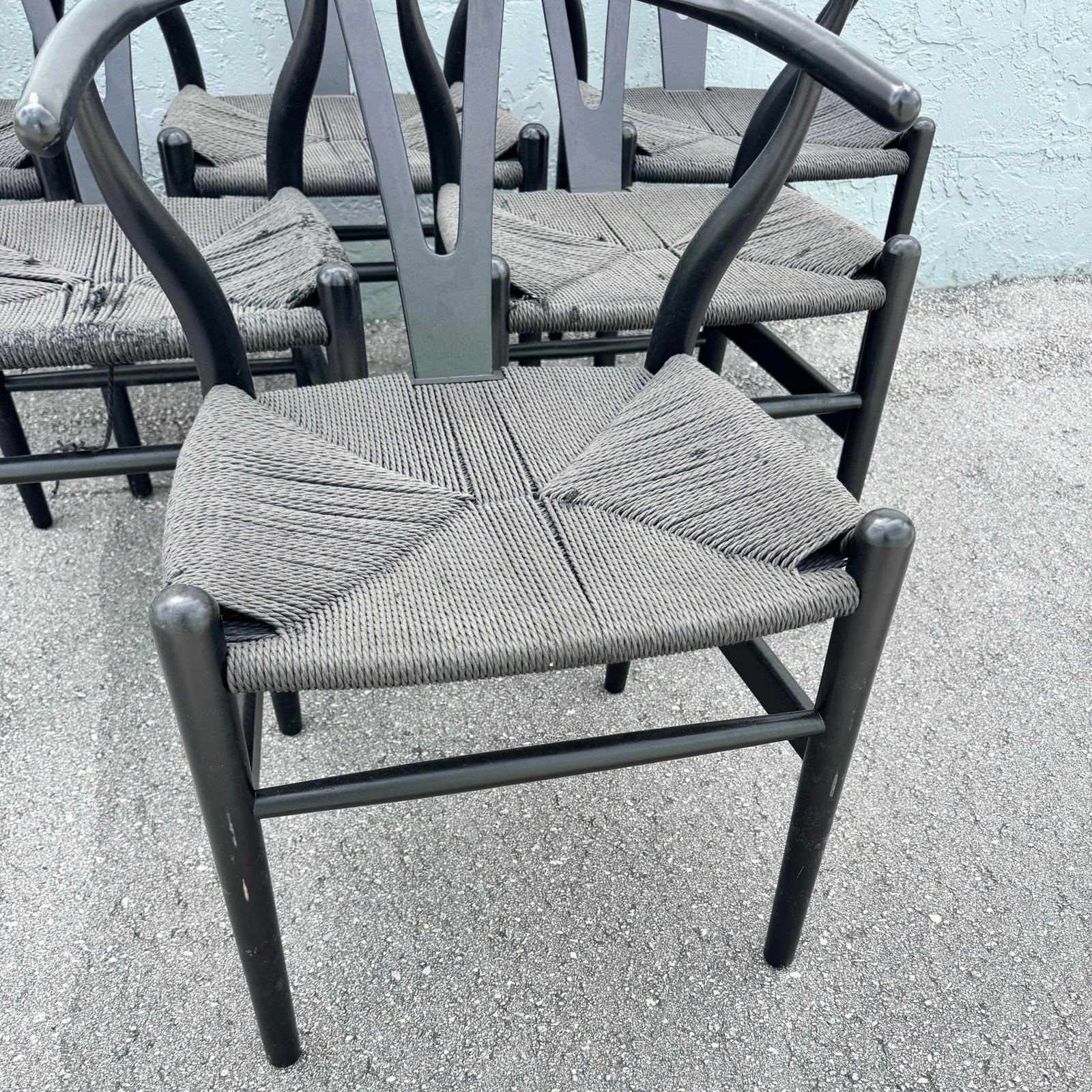 Vintage Weave Wishbone Dining Chairs - Set of 6 - 10