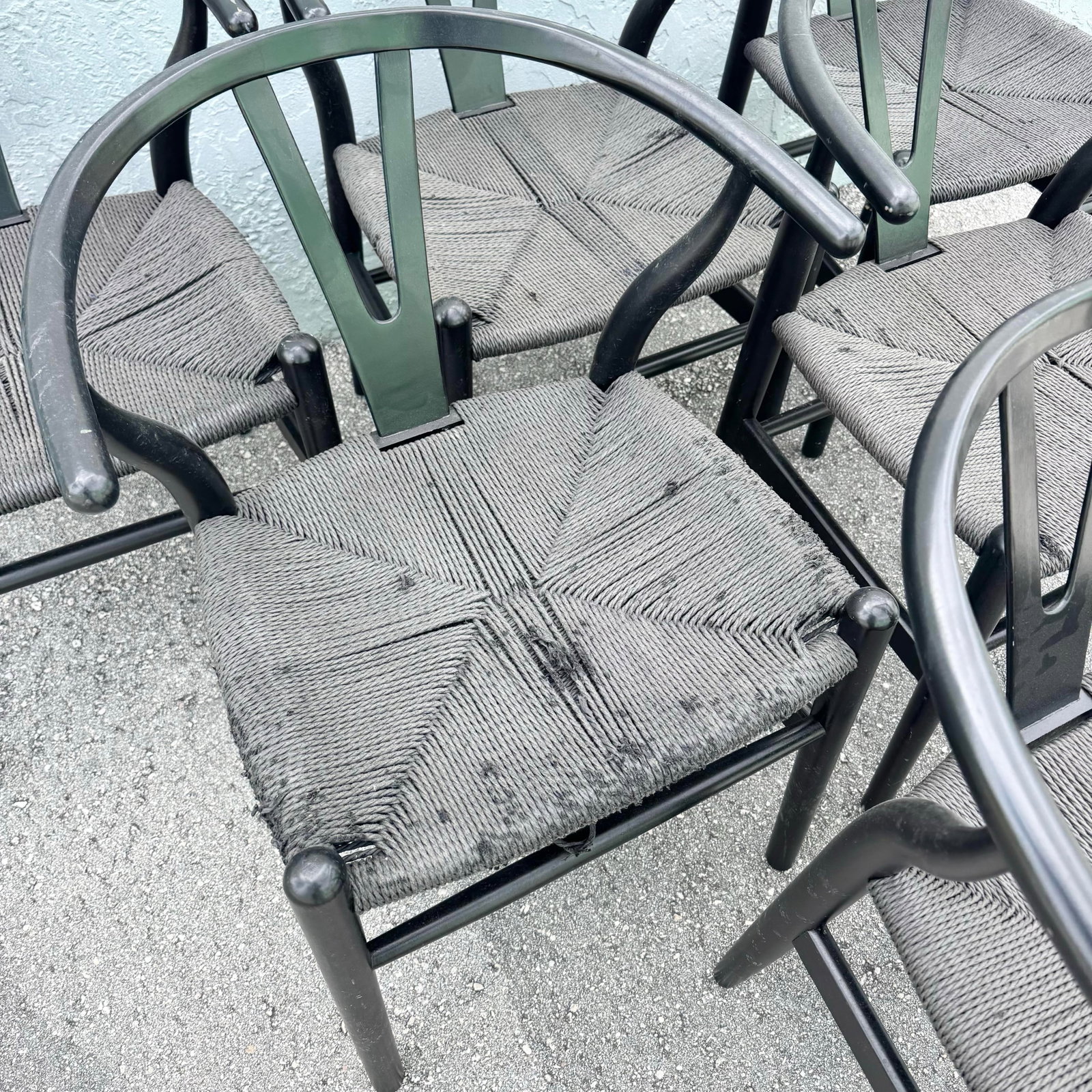 Vintage Weave Wishbone Dining Chairs - Set of 6 - 11