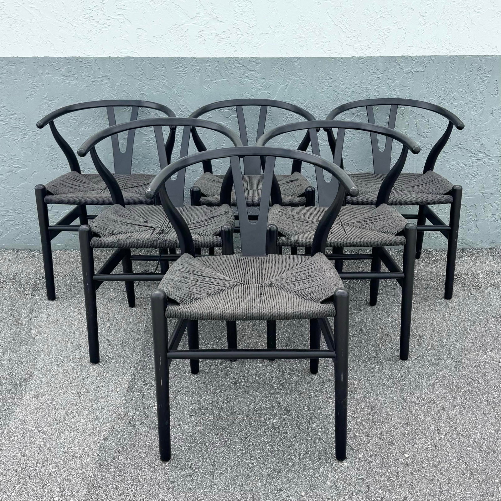 Vintage Weave Wishbone Dining Chairs - Set of 6 - 2