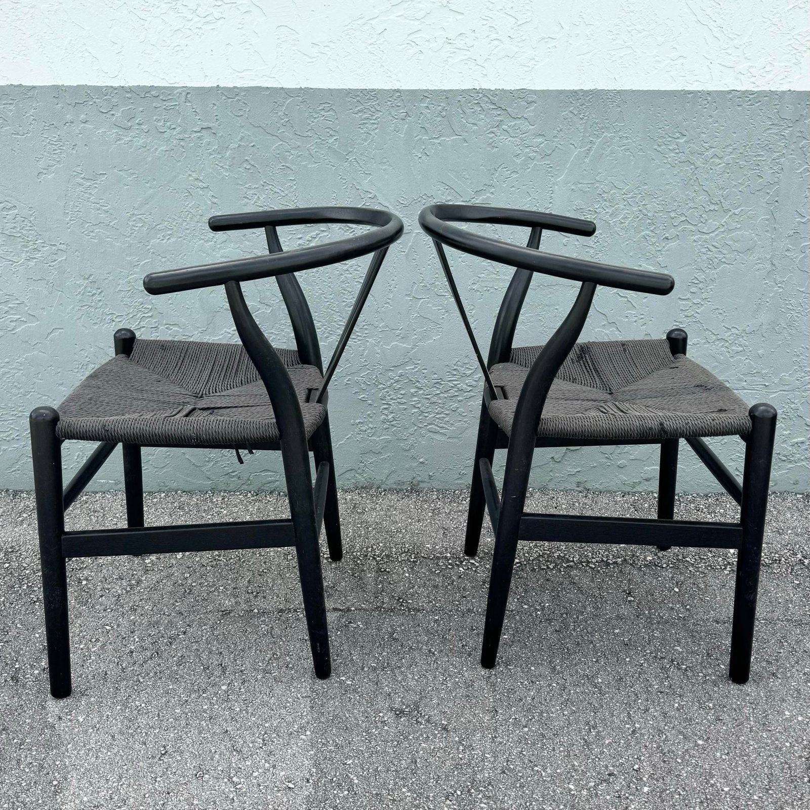 Vintage Weave Wishbone Dining Chairs - Set of 6 - 3