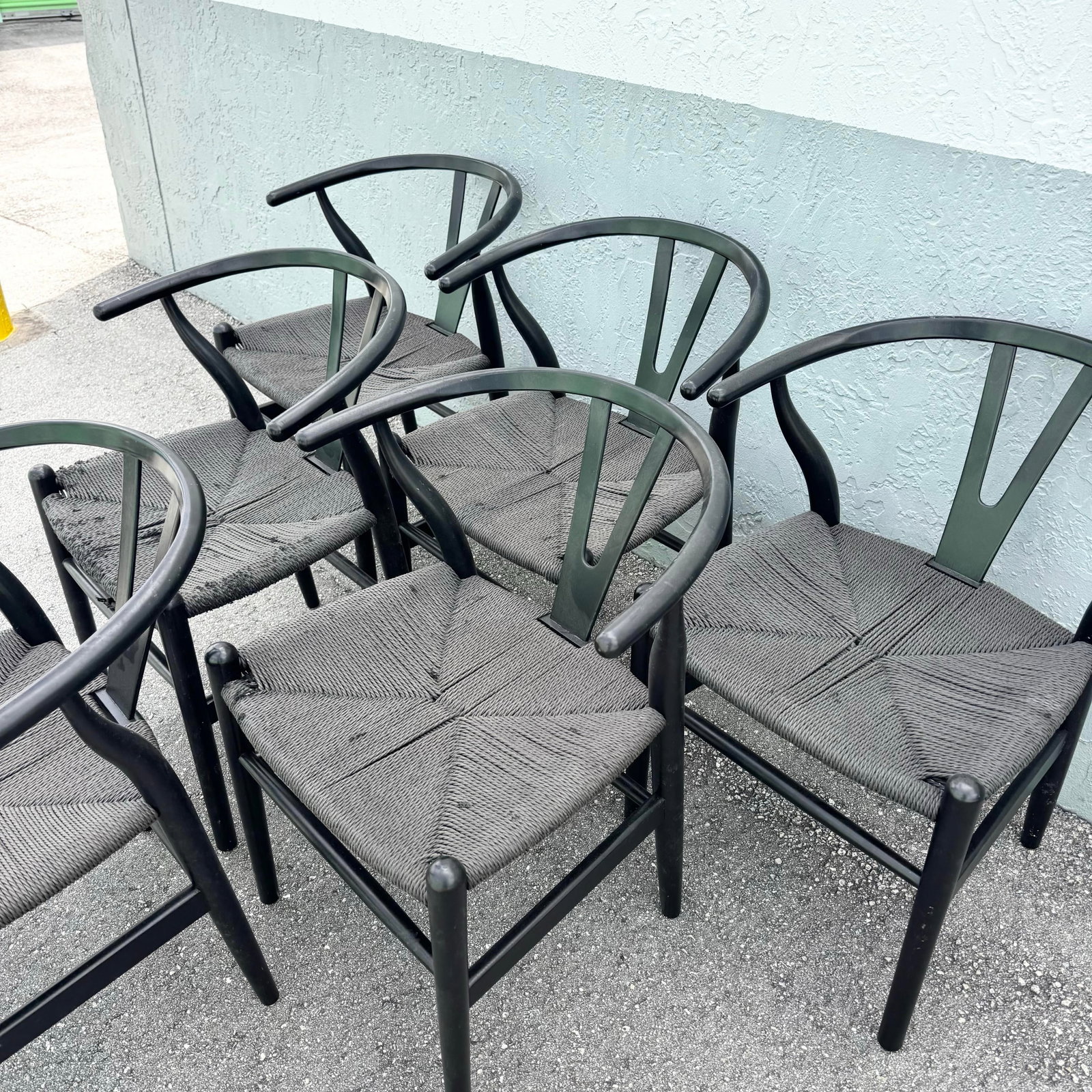 Vintage Weave Wishbone Dining Chairs - Set of 6 - 7