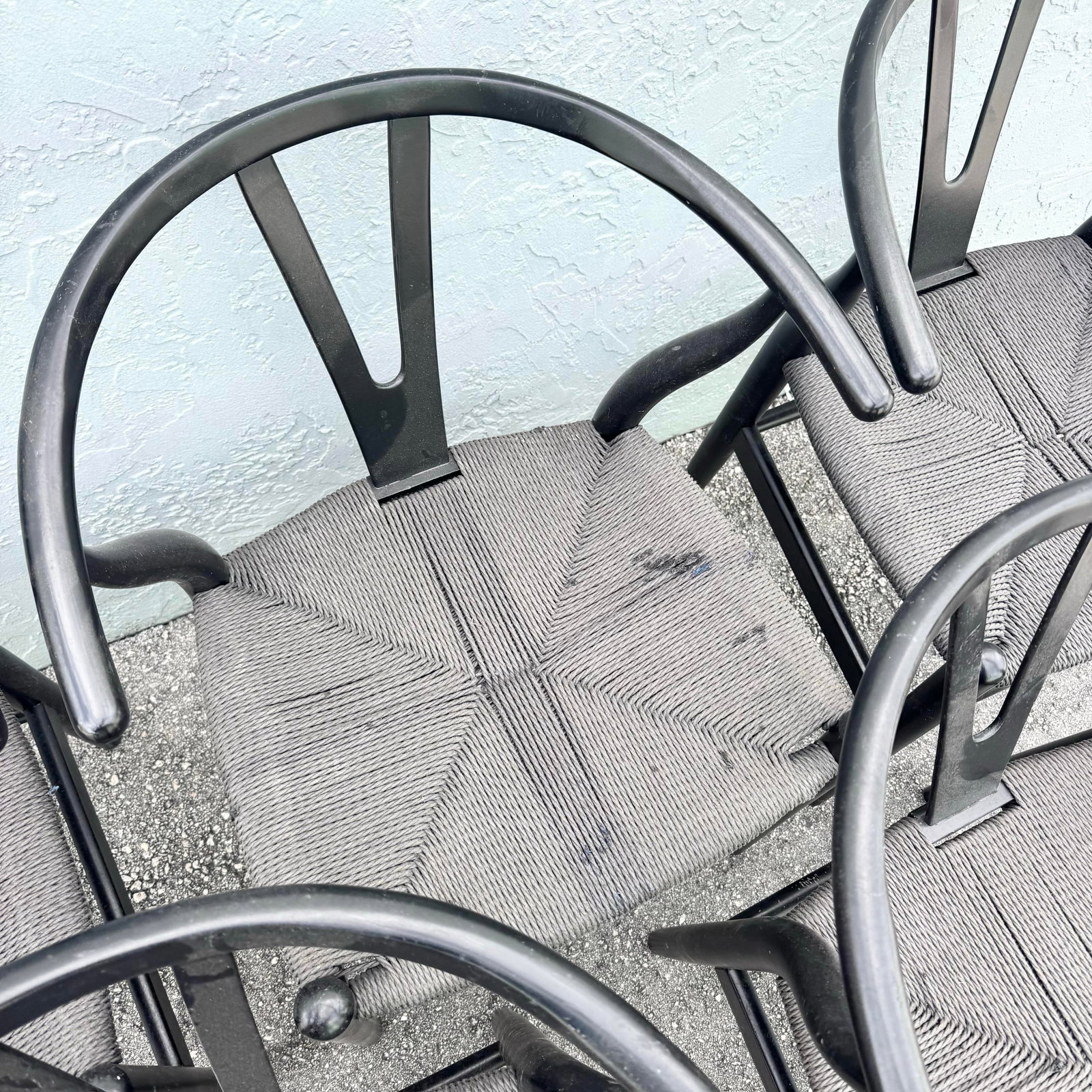 Vintage Weave Wishbone Dining Chairs - Set of 6 - 9
