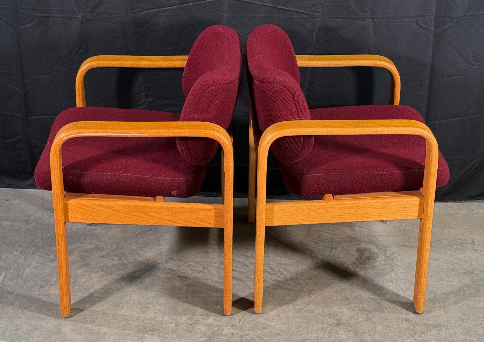 Milo Baughman for Thayer Coggin Bentwood Oak Lounge Chairs, 1980s - A Pair - 6