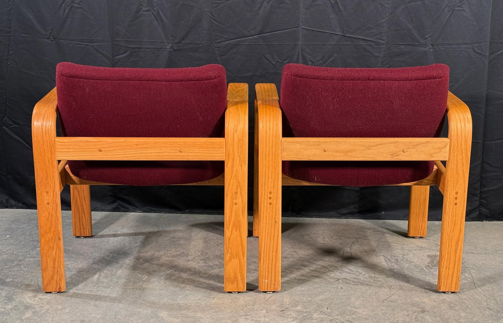 Milo Baughman for Thayer Coggin Bentwood Oak Lounge Chairs, 1980s - A Pair - 7