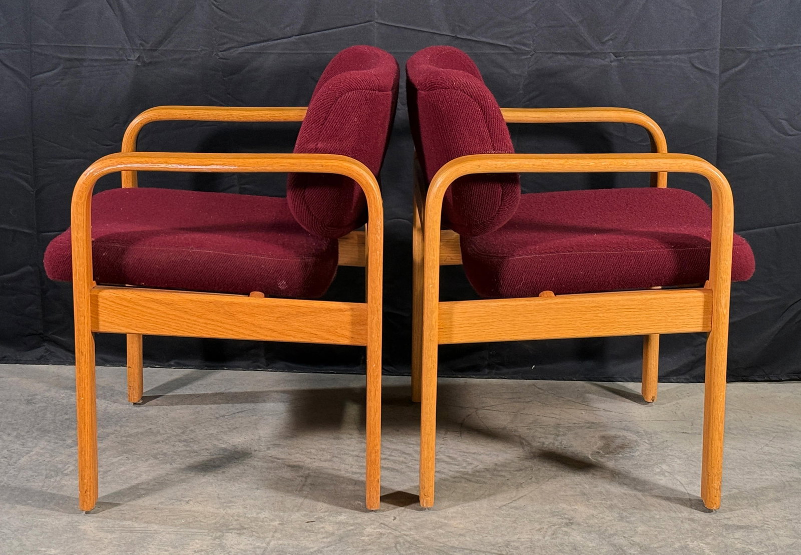Milo Baughman for Thayer Coggin Bentwood Oak Lounge Chairs, 1980s - A Pair - 9