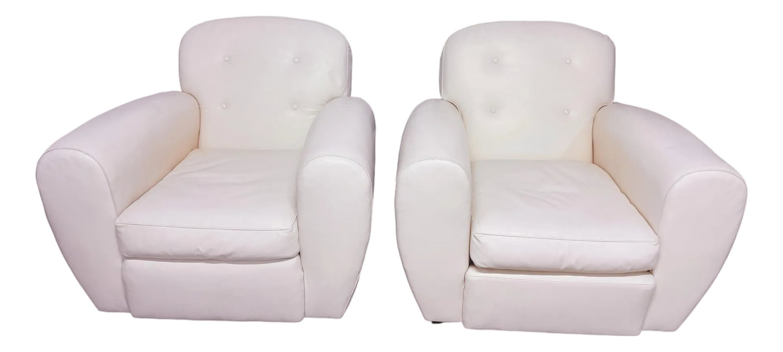 Pair of Signed Ralph Lauren Vintage Art Deco Leather Club Chairs (1 of 7)