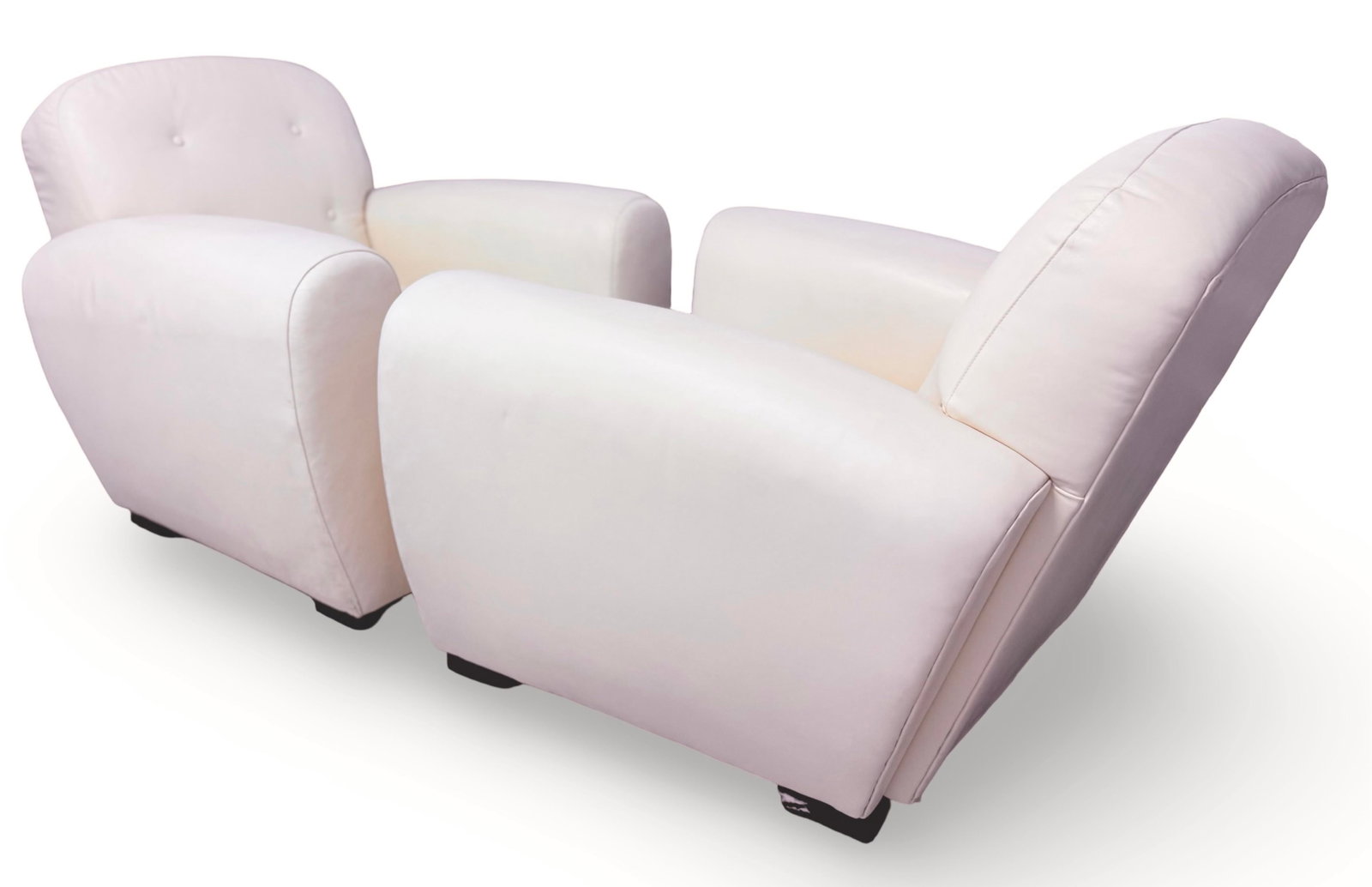 Pair of Signed Ralph Lauren Vintage Art Deco Leather Club Chairs - 2