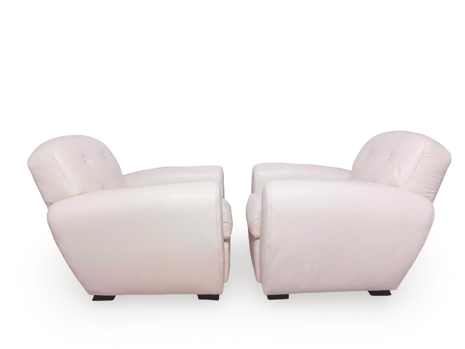 Pair of Signed Ralph Lauren Vintage Art Deco Leather Club Chairs - 3