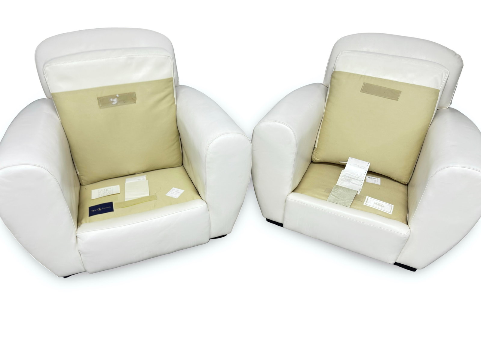 Pair of Signed Ralph Lauren Vintage Art Deco Leather Club Chairs - 5