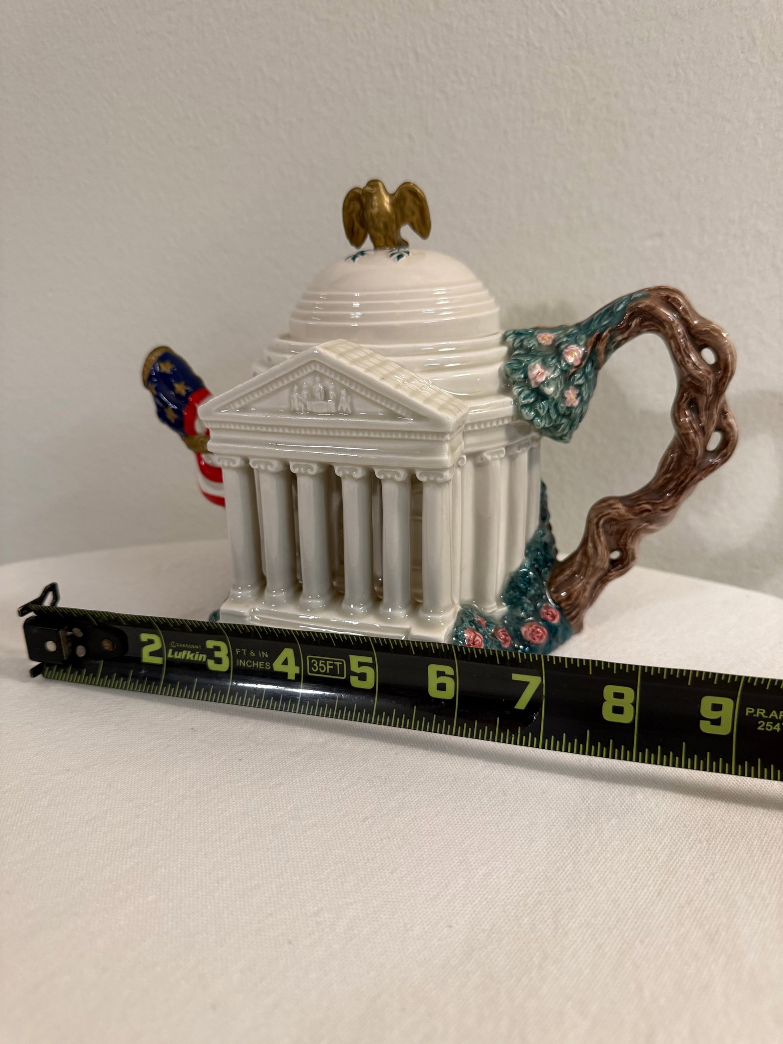 1990s Limited Edition "The Jefferson Memorial" Teapot With Lid Produced by Fitz and Floyd - 6