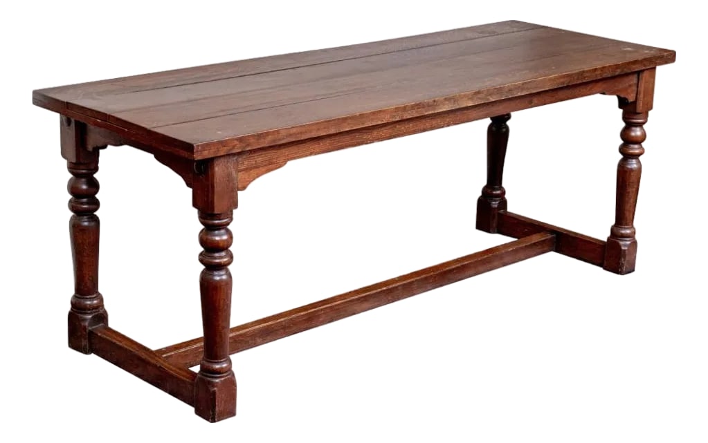Antique English Oak Farmhouse Dining Table (1 of 9)