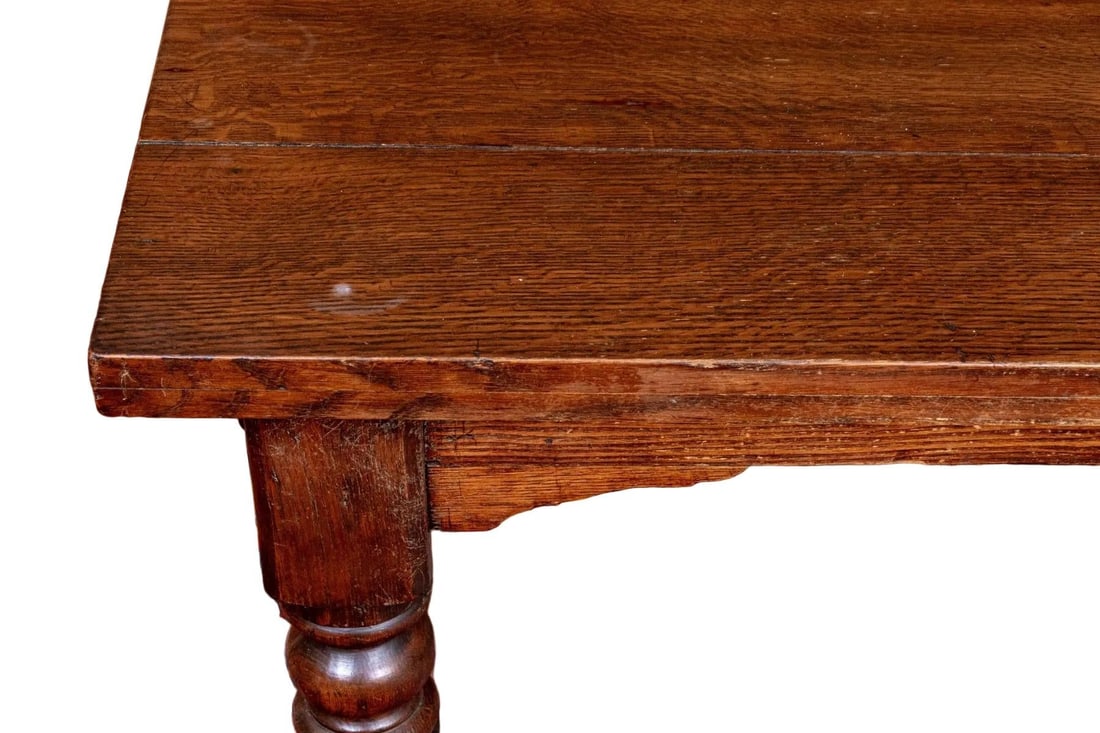 Antique English Oak Farmhouse Dining Table - 4