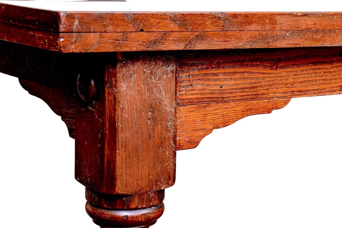 Antique English Oak Farmhouse Dining Table - 5