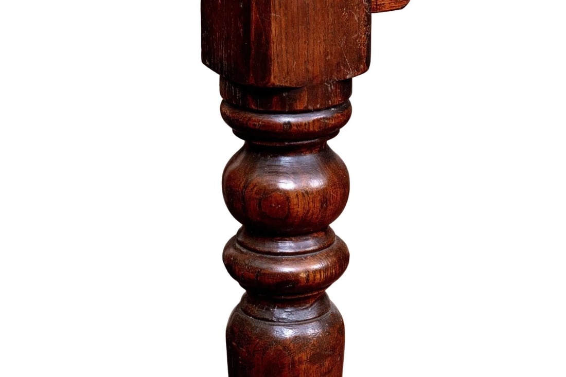 Antique English Oak Farmhouse Dining Table - 6