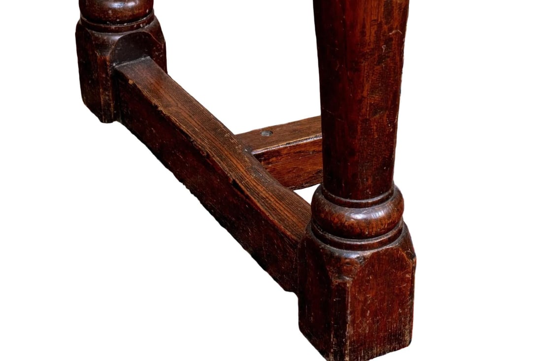 Antique English Oak Farmhouse Dining Table - 8