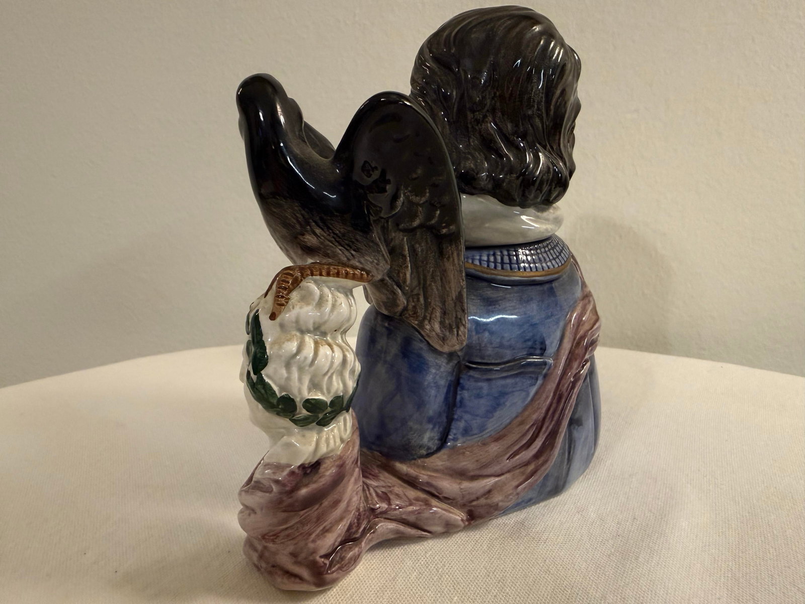 1990s Fitz and Floyd Edgar Allan Poe Character Jug With Raven – Literary Figural Pitcher - 4
