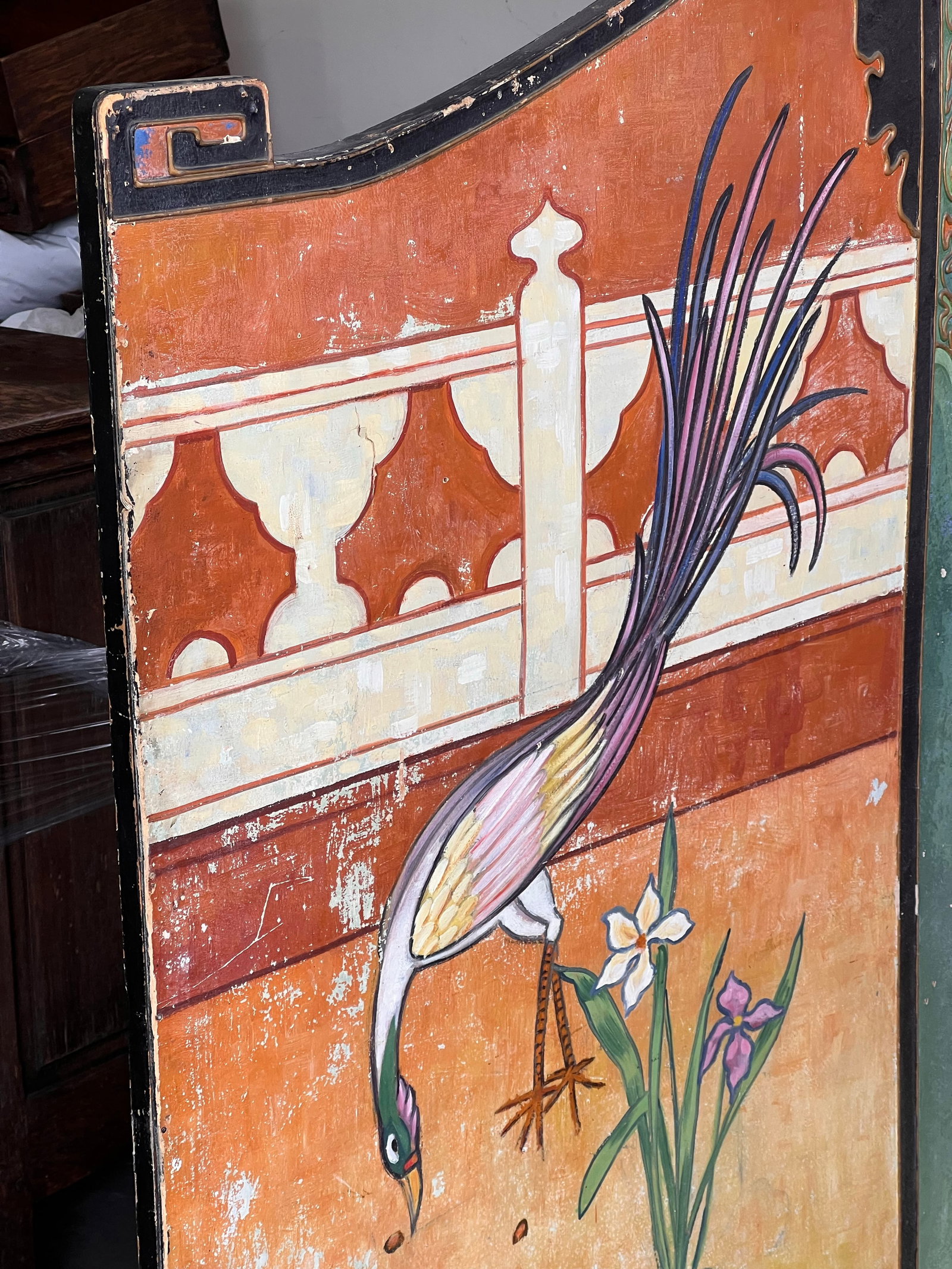 Monumental Chinoiserie Three-Panel Triptych Screen, Lake Geneva, Wisconsin, C. 1900–1920" - 7