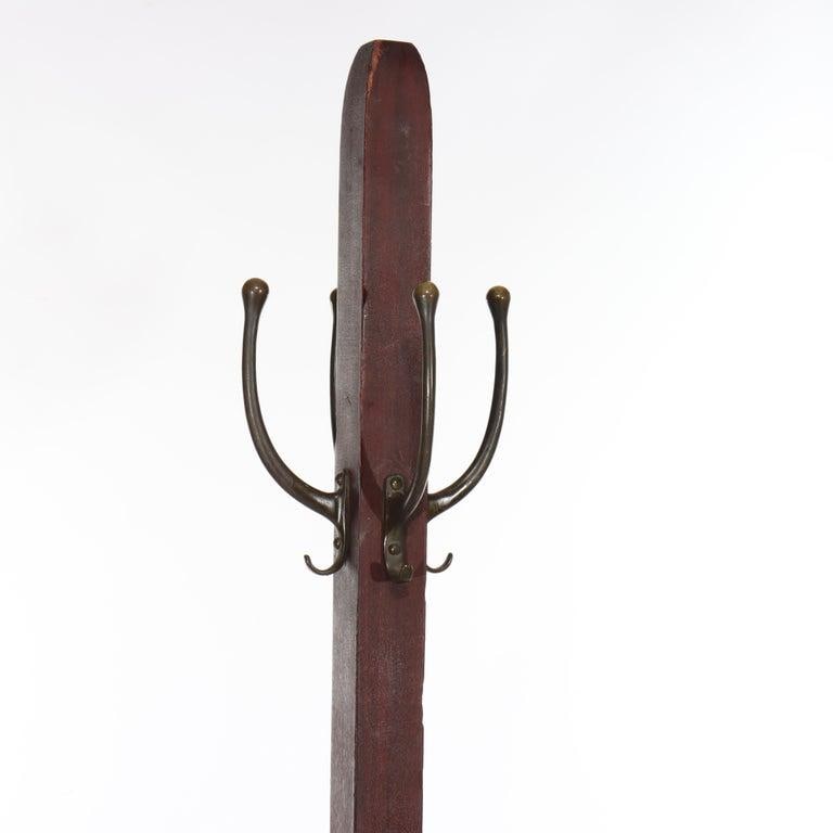 Antique L & Jg Stickley Mission Oak Hat & Coat Stand With Corbels C1910 - 4