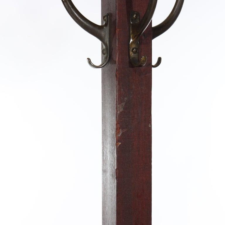 Antique L & Jg Stickley Mission Oak Hat & Coat Stand With Corbels C1910 - 5
