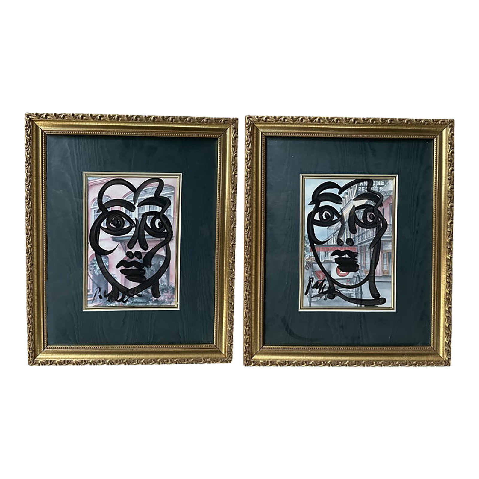 Pair of Peter Keil Paintings: Peter Keil is a German artist who focuses primarily on abstract expressionism. Keil painted with some of the greats, including Joan Miró, Pablo Picasso, and Andy Warhol, to name a few. This is a