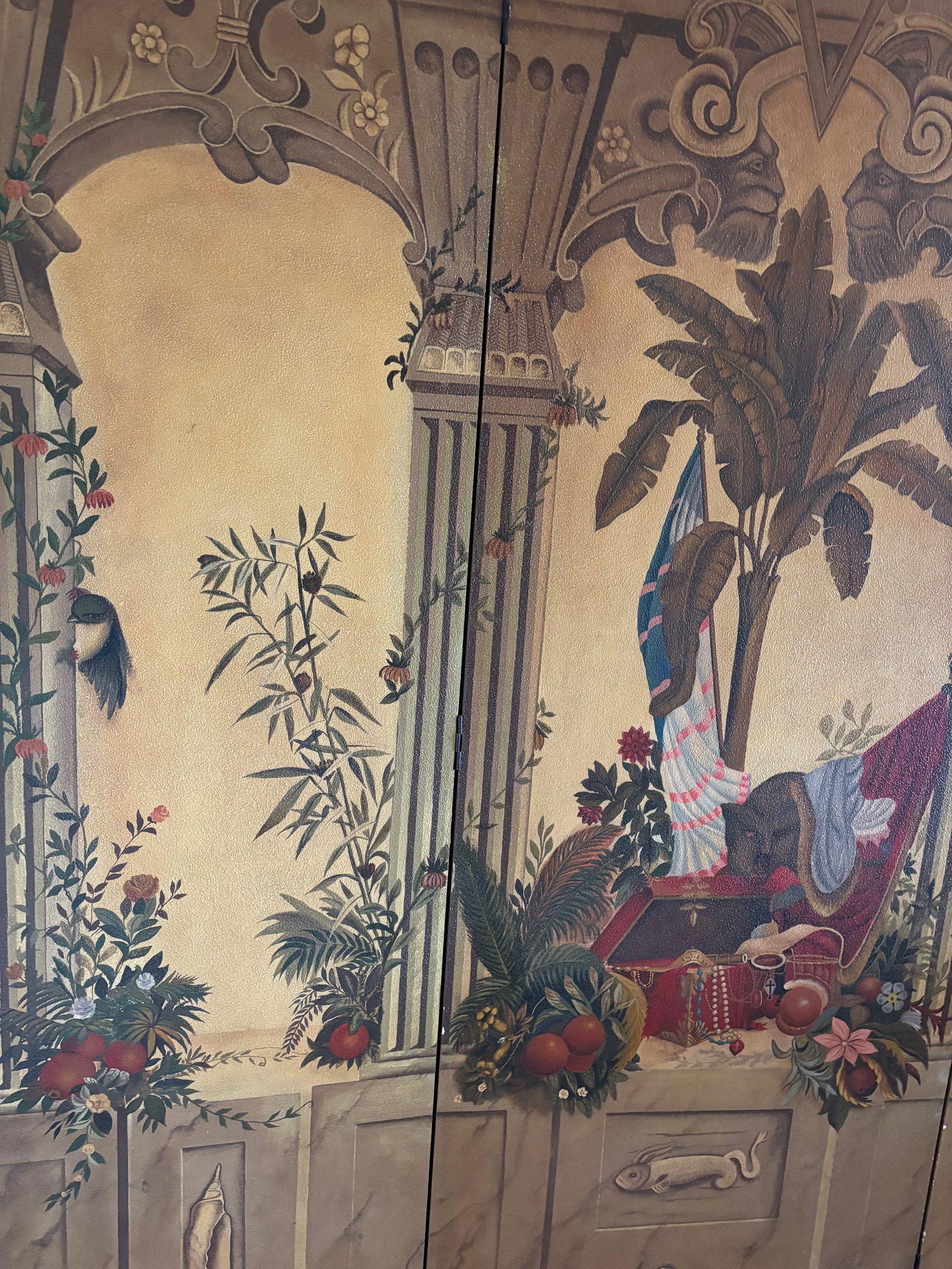 1980s Maitland-Smith Neo Classical Four Panel Screen Divider - 3