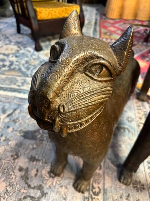 Antique Pair of Bronze Royal Leopard Sculptures From Benin - 14