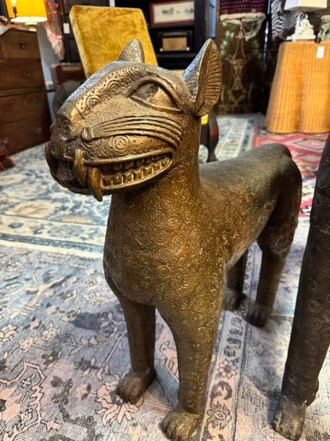 Antique Pair of Bronze Royal Leopard Sculptures From Benin - 3