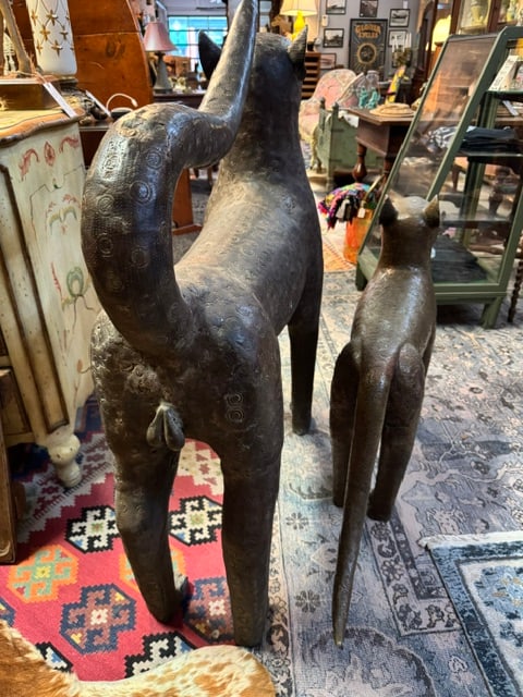 Antique Pair of Bronze Royal Leopard Sculptures From Benin - 7
