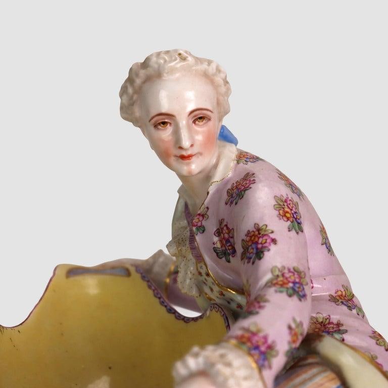 1880 Sevres Attr. Bisque Porcelain Figural Sweetmeat Dish - 2