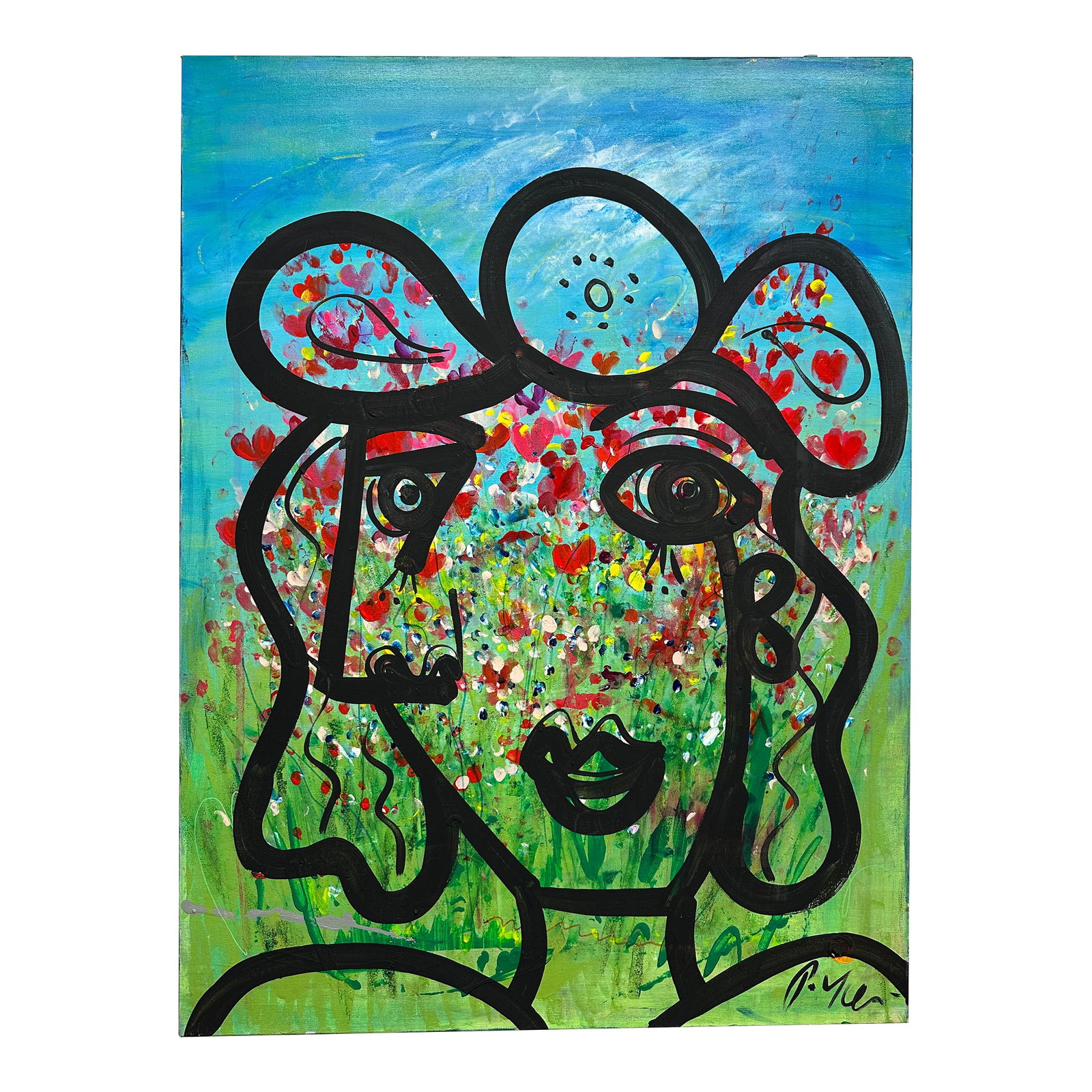 Flowers From Paris, Peter Keil: Peter Keil is a German artist who focuses primarily on abstract expressionism. Keil painted with some of the greats, including Joan Miró, Pablo Picasso, and Andy Warhol, to name a few. This is a