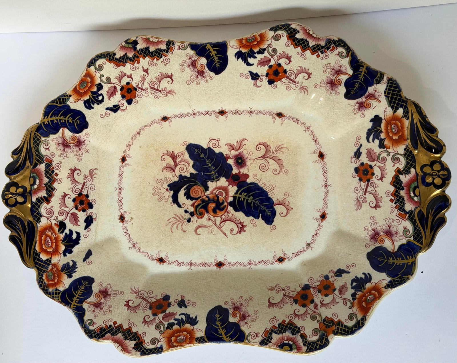Antique Staffordshire Style Ironstone Valentia" Imari Transferware Covered Tureen & Platter - 10