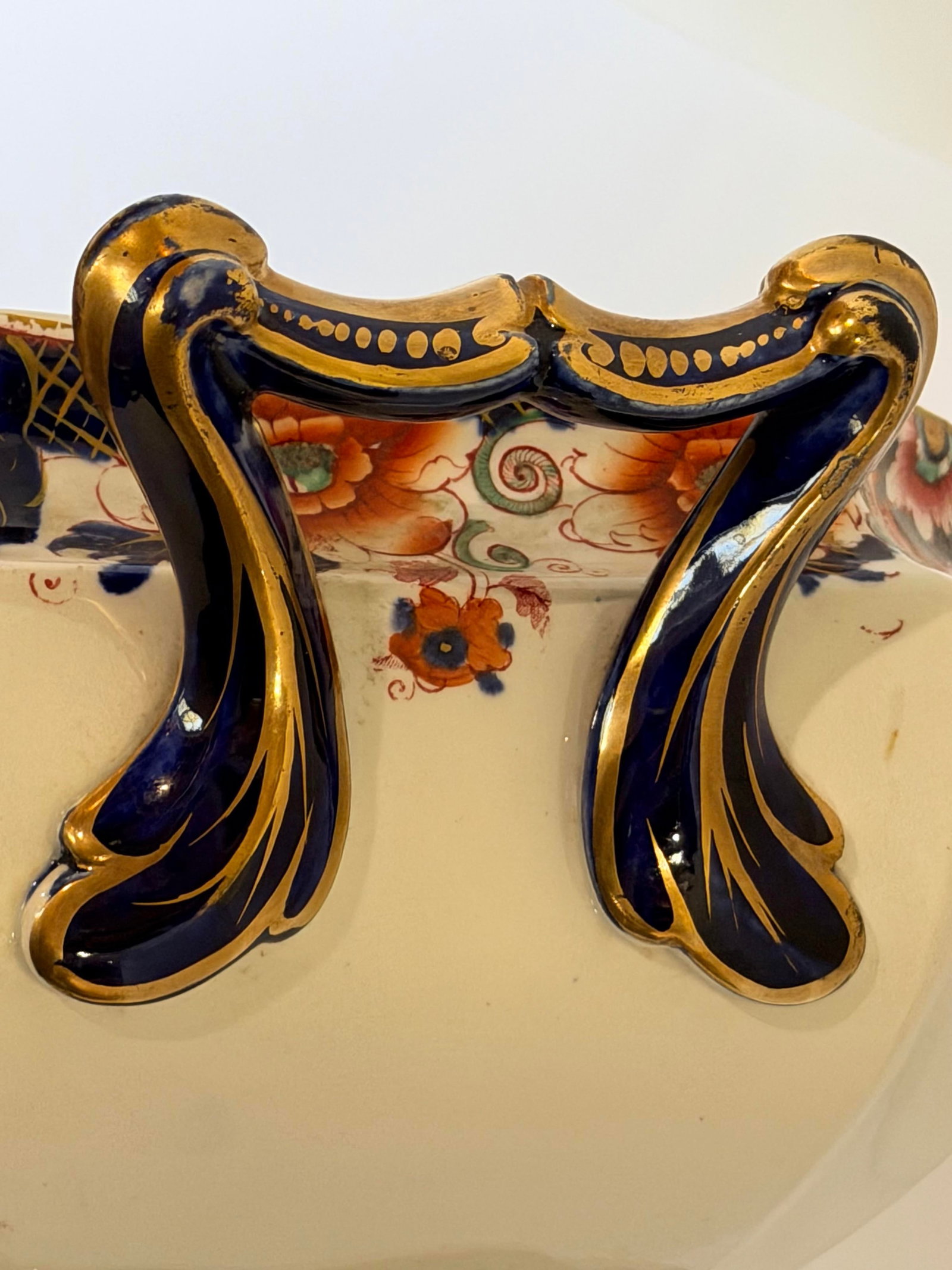 Antique Staffordshire Style Ironstone Valentia" Imari Transferware Covered Tureen & Platter - 9