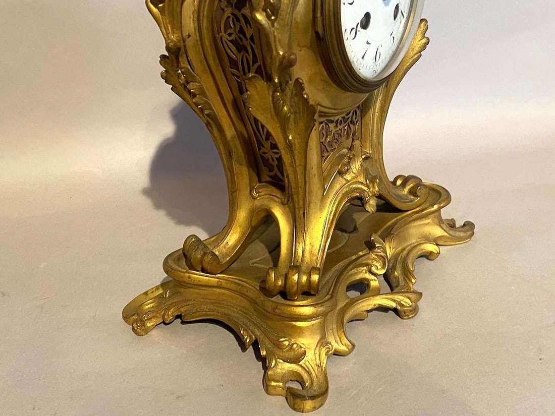 19th C French Louis XV S. Marti Ormolu Mantel Clock 1Pc - 10
