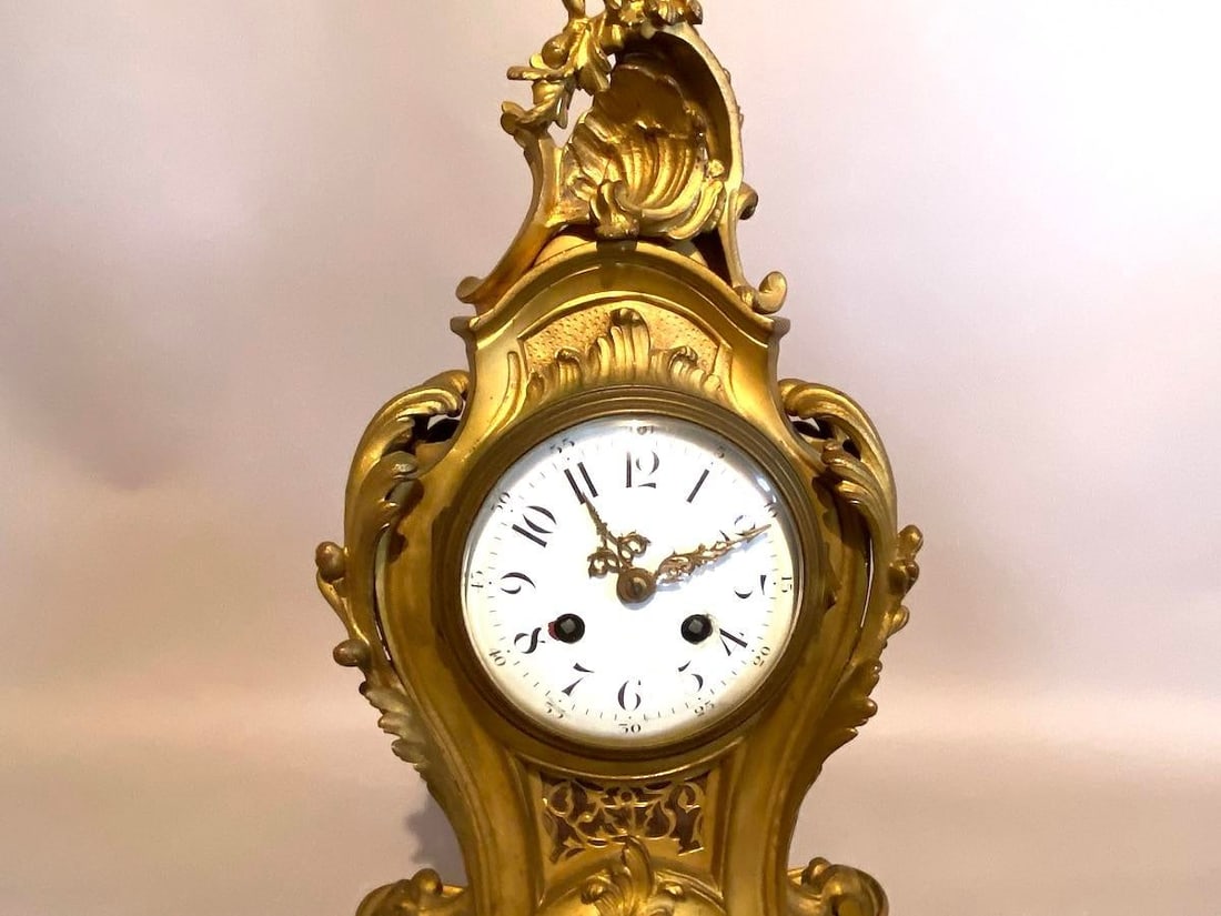 19th C French Louis XV S. Marti Ormolu Mantel Clock 1Pc - 11
