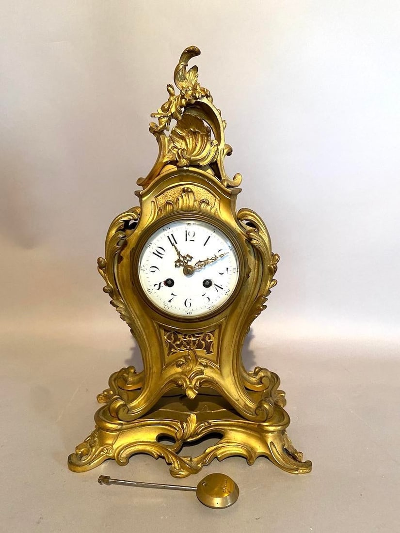 19th C French Louis XV S. Marti Ormolu Mantel Clock 1Pc - 12
