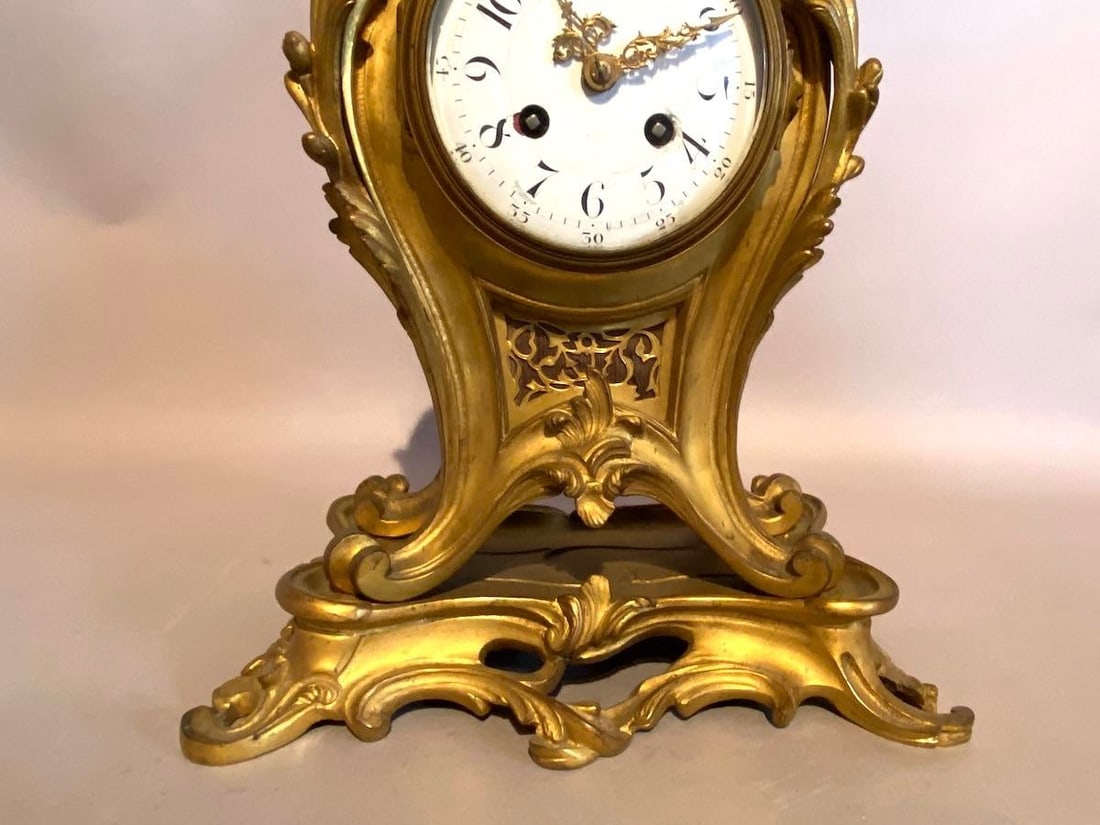 19th C French Louis XV S. Marti Ormolu Mantel Clock 1Pc - 13