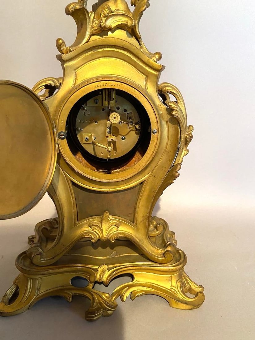 19th C French Louis XV S. Marti Ormolu Mantel Clock 1Pc - 14