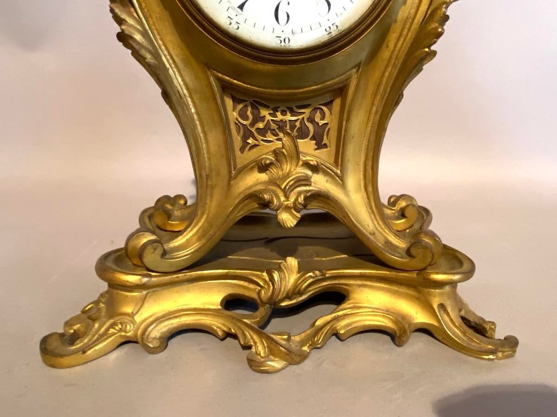 19th C French Louis XV S. Marti Ormolu Mantel Clock 1Pc - 15