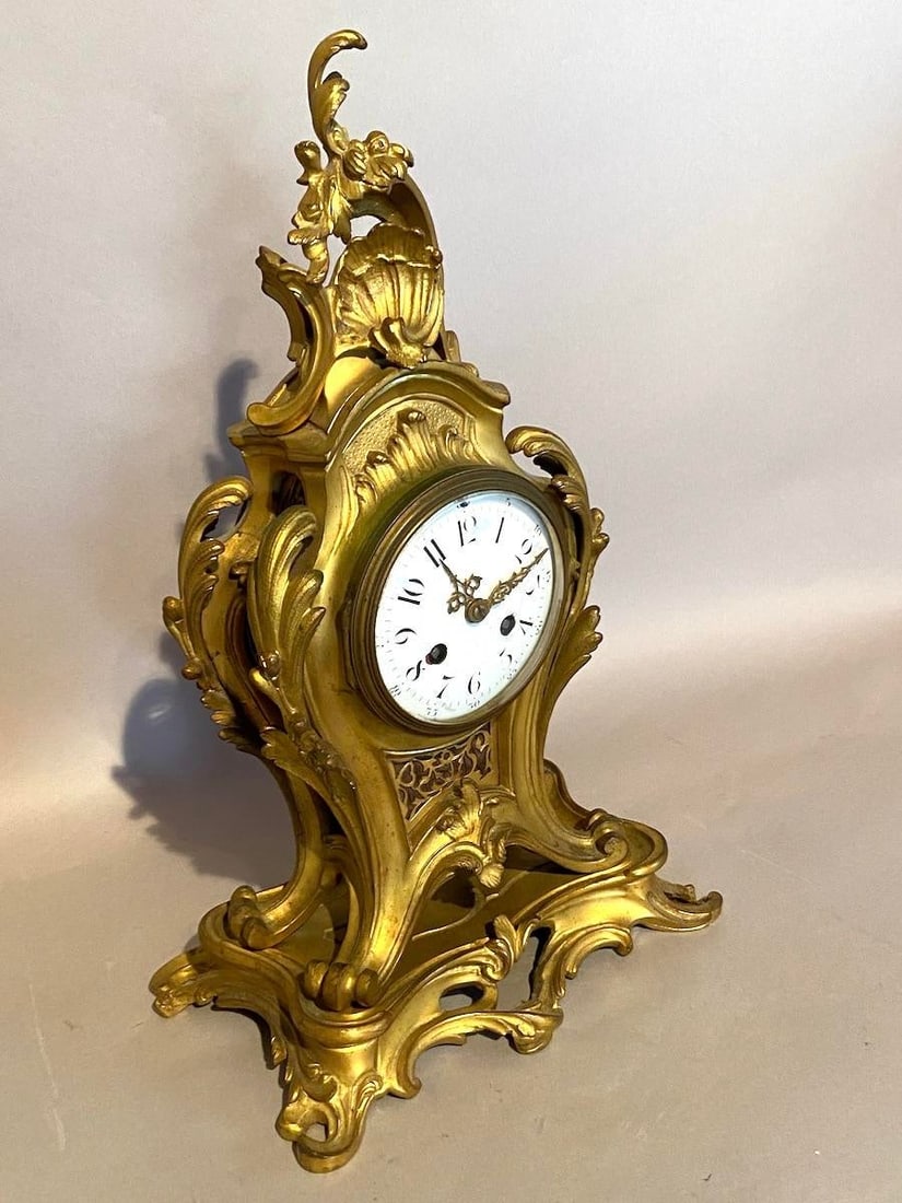 19th C French Louis XV S. Marti Ormolu Mantel Clock 1Pc - 16