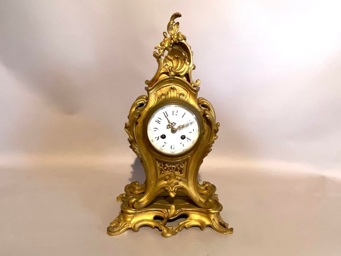 19th C French Louis XV S. Marti Ormolu Mantel Clock 1Pc - 18