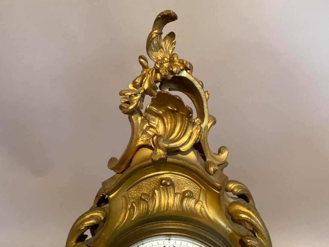 19th C French Louis XV S. Marti Ormolu Mantel Clock 1Pc - 2