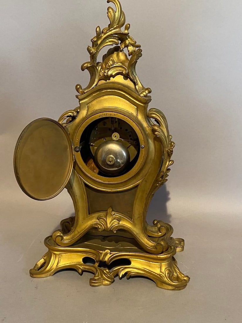 19th C French Louis XV S. Marti Ormolu Mantel Clock 1Pc - 5