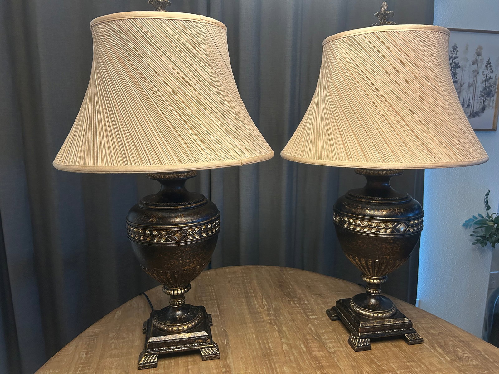 Pristine Hand-Crafted Authentic Fine Art Lamps "Castile" Collection 33" Table Lamps Original S - 6